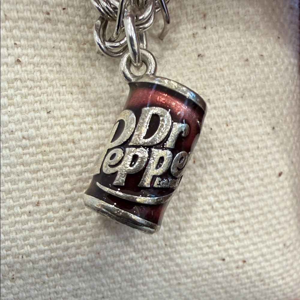 James Avery Dr Pepper Charm in Red and Silver